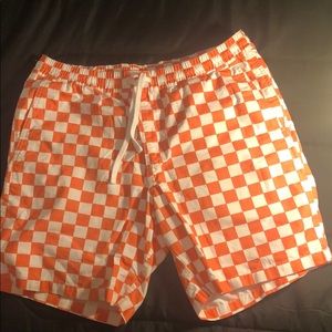 Vans orange checkered shorts